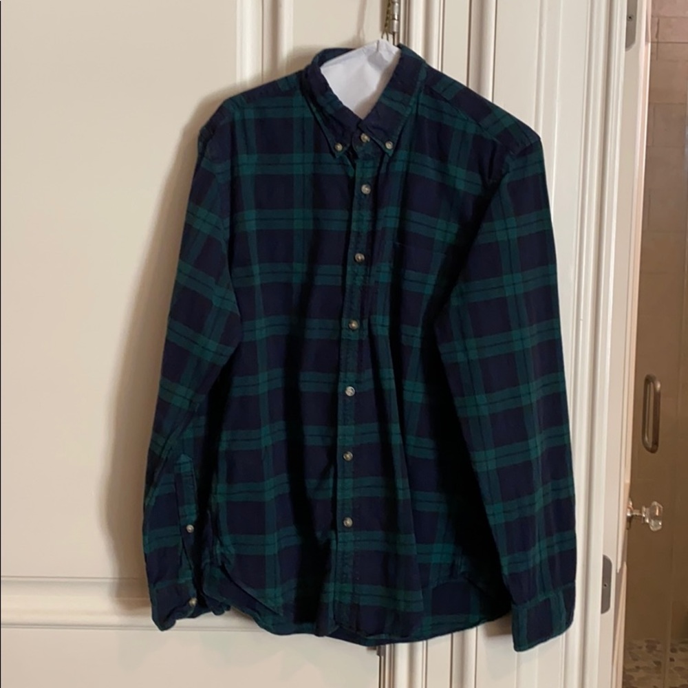 J.Crew blue and green plaid button down
